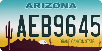 AZ license plate AEB9645