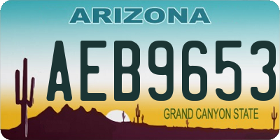 AZ license plate AEB9653