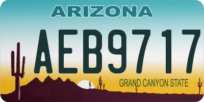 AZ license plate AEB9717