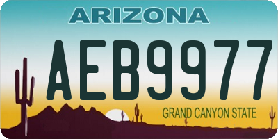 AZ license plate AEB9977