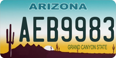 AZ license plate AEB9983
