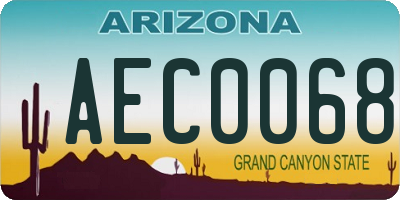 AZ license plate AEC0068