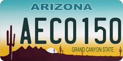 AZ license plate AEC0150