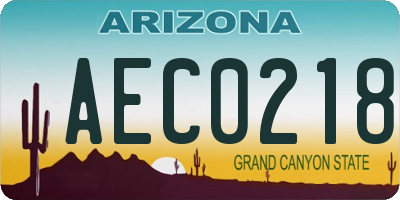 AZ license plate AEC0218