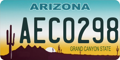 AZ license plate AEC0298