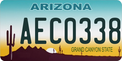 AZ license plate AEC0338