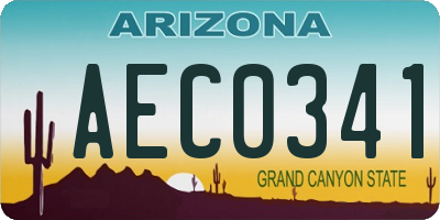 AZ license plate AEC0341