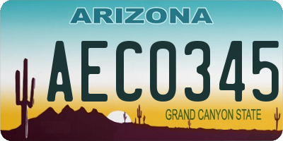 AZ license plate AEC0345