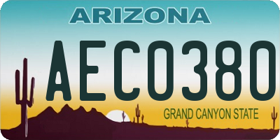 AZ license plate AEC0380