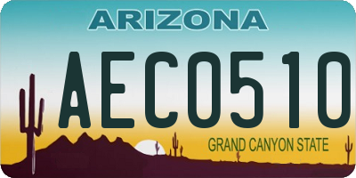 AZ license plate AEC0510