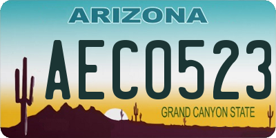 AZ license plate AEC0523