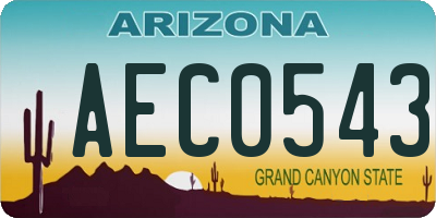 AZ license plate AEC0543