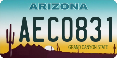 AZ license plate AEC0831
