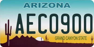 AZ license plate AEC0900