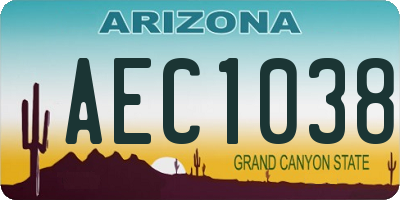 AZ license plate AEC1038