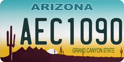 AZ license plate AEC1090