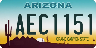 AZ license plate AEC1151