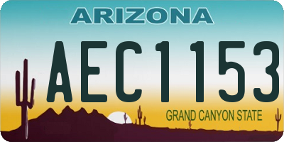 AZ license plate AEC1153