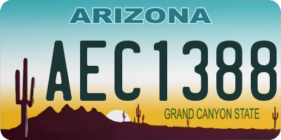 AZ license plate AEC1388