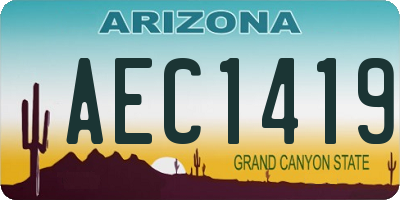 AZ license plate AEC1419