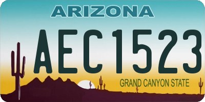 AZ license plate AEC1523