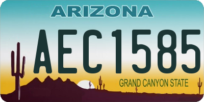 AZ license plate AEC1585