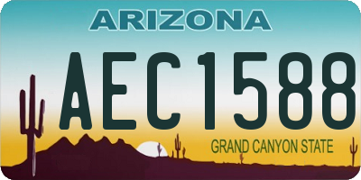 AZ license plate AEC1588
