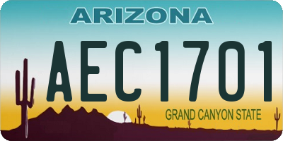AZ license plate AEC1701