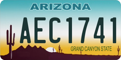 AZ license plate AEC1741