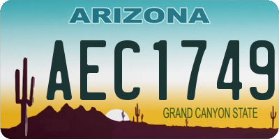 AZ license plate AEC1749