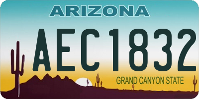 AZ license plate AEC1832