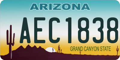 AZ license plate AEC1838