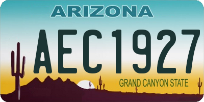 AZ license plate AEC1927