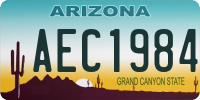 AZ license plate AEC1984