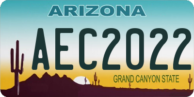 AZ license plate AEC2022