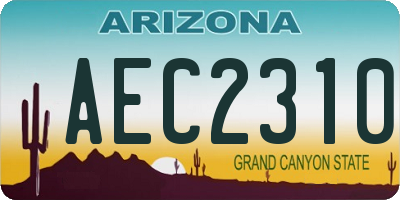 AZ license plate AEC2310