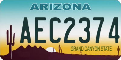 AZ license plate AEC2374