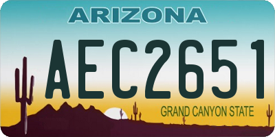 AZ license plate AEC2651
