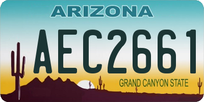 AZ license plate AEC2661