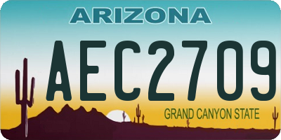 AZ license plate AEC2709