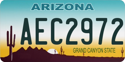 AZ license plate AEC2972