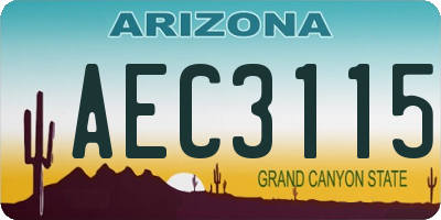 AZ license plate AEC3115