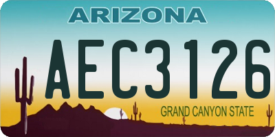 AZ license plate AEC3126