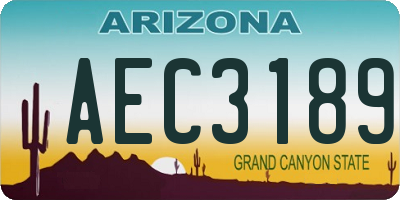 AZ license plate AEC3189
