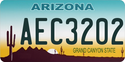 AZ license plate AEC3202