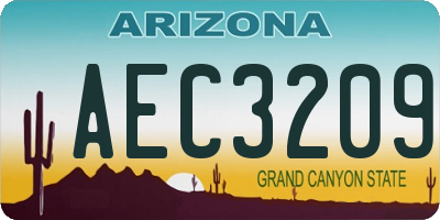AZ license plate AEC3209
