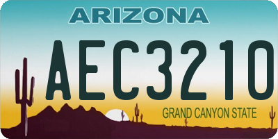 AZ license plate AEC3210