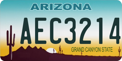 AZ license plate AEC3214