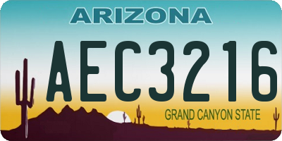 AZ license plate AEC3216