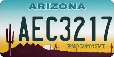 AZ license plate AEC3217